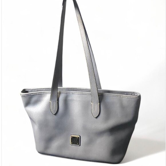 Dooney Bourke Handbags - DOONEY & BOURKE - Gray/Red Medium Leather Tote Bag Top Handle